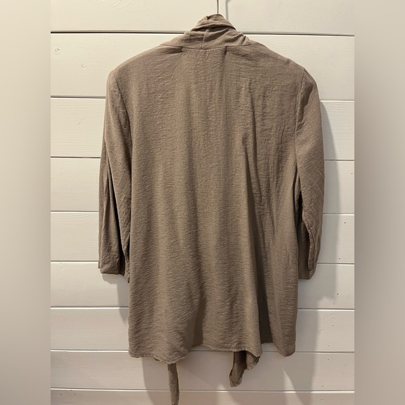 🤎MÉLISSA NEPTON Taupe Drape Front Cardigan – Size XL - Picture 7 of 7